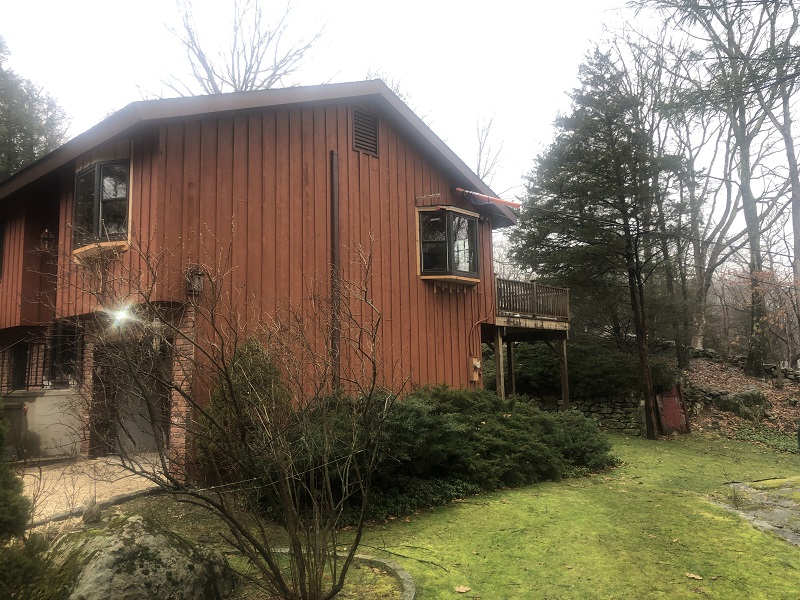 2 Brown Pella Lifestyles bay windows installed in Stamford, CT